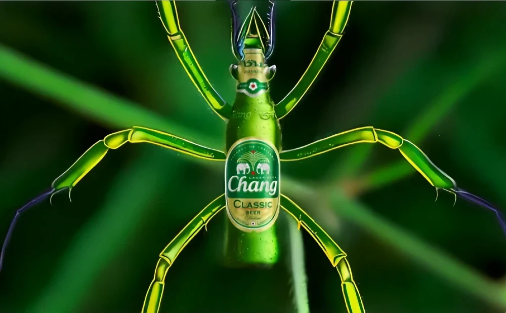 ビール瓶の虫